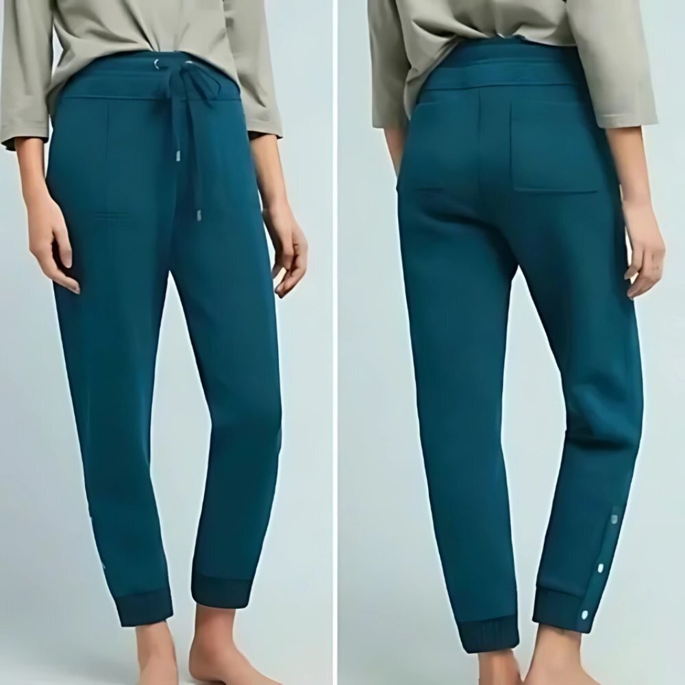 Anthropologie Saturday Sunday Dylan Cropped Terry Joggers Pants Teal XS